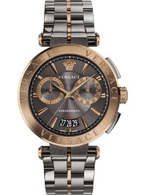 VERSACE AION BRONZE-GRAY CHRONO WATCH 45MM 