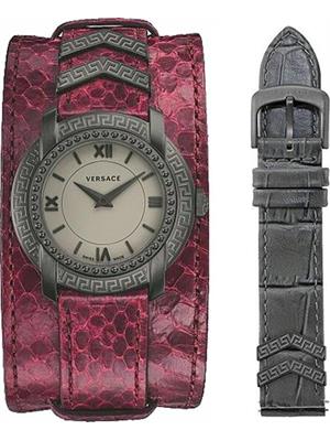 Versace DV-25 Grey Dial Burgundy Watch 36mm