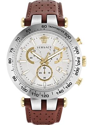 Versace Bold Chrono Leather Watch 46mm