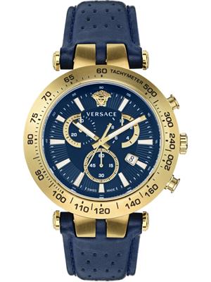 Versace Bold Chrono Leather Watch 46mm