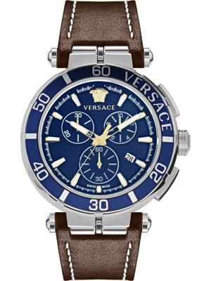 Versace Greca Chrono Strap Watch 45mm