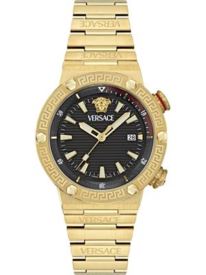 Versace Greca Logo Diver Gold Watch 43mm