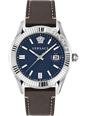 Versace Greca Time Leather Watch 41MM