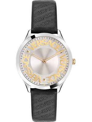 Versace Logo Halo Leather Watch 38MM