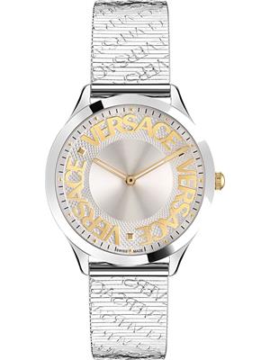 Versace Logo Halo Silver Tone Watch 38mm