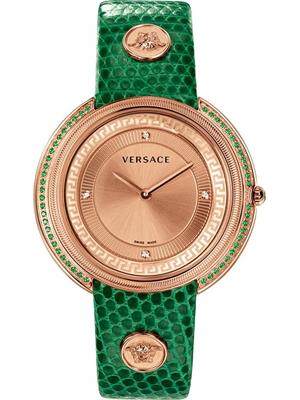 Versace Thea Diamond Gold IP Blue Watch 39mm