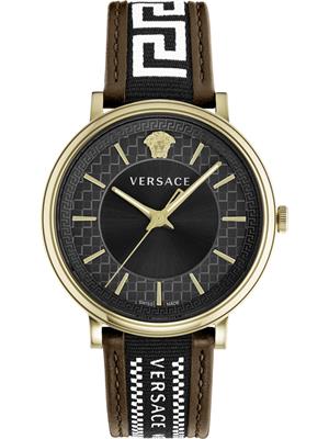 Versace V-Circle Strap Watch 42mm