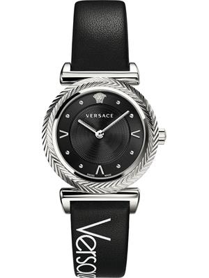 Versace V- Motif Black Swiss Watch 35mm