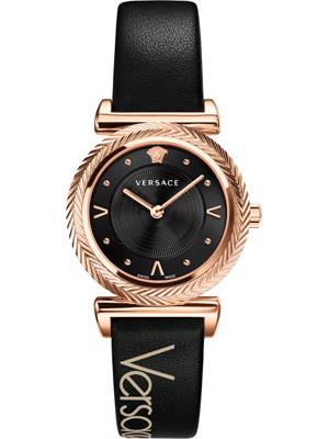 Versace V-Motif Vintage Logo Black Watch 35mm