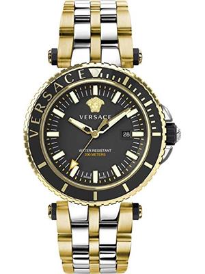 Versace V-Race Black Two Tone Watch 46mm