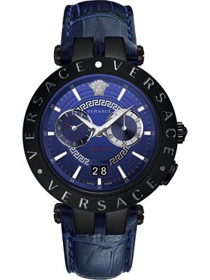 Versace V-Race Blue Swiss Watch 46mm