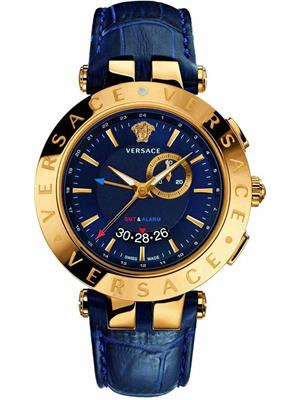 Versace V-Race Get Alarm Blue Watch 46mm