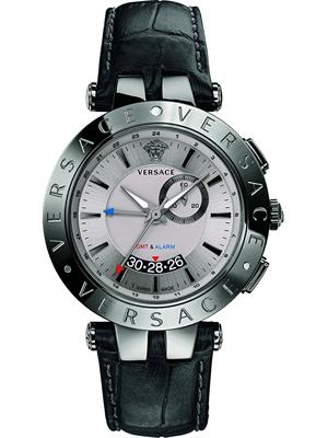 versace V-Race Grey GMT Alarm Watch 46mm 