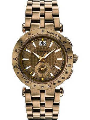 Versace V-RACE SPORT IP Bronze Swiss Watch 42mm