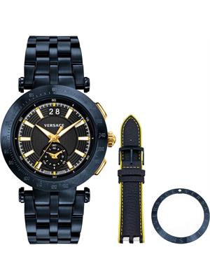 Versace V-Race Swiss Quartz Watch Set 42mm