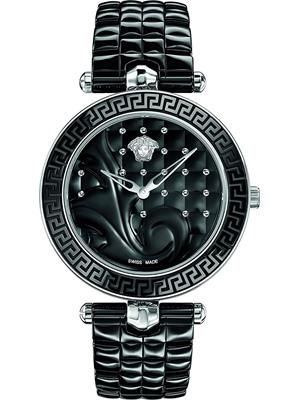 VERSACE Vanitas Black Quilted Watch 40mm