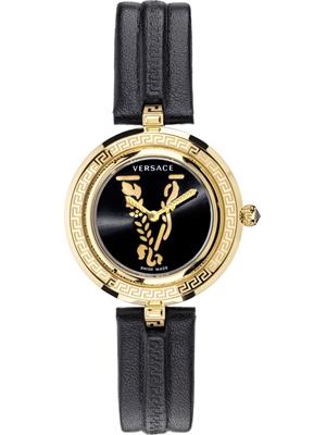 Versace Virtus Infinity Leather Watch 34mm