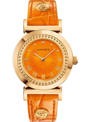 Versace VANITY Quartz Orange Watch 35mm