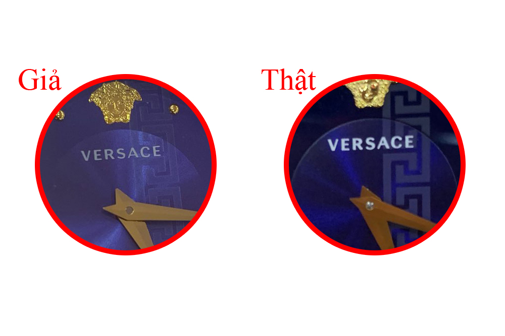 Cách Phân Biệt logo medusa Đồng Hồ Versace Thật Giả 