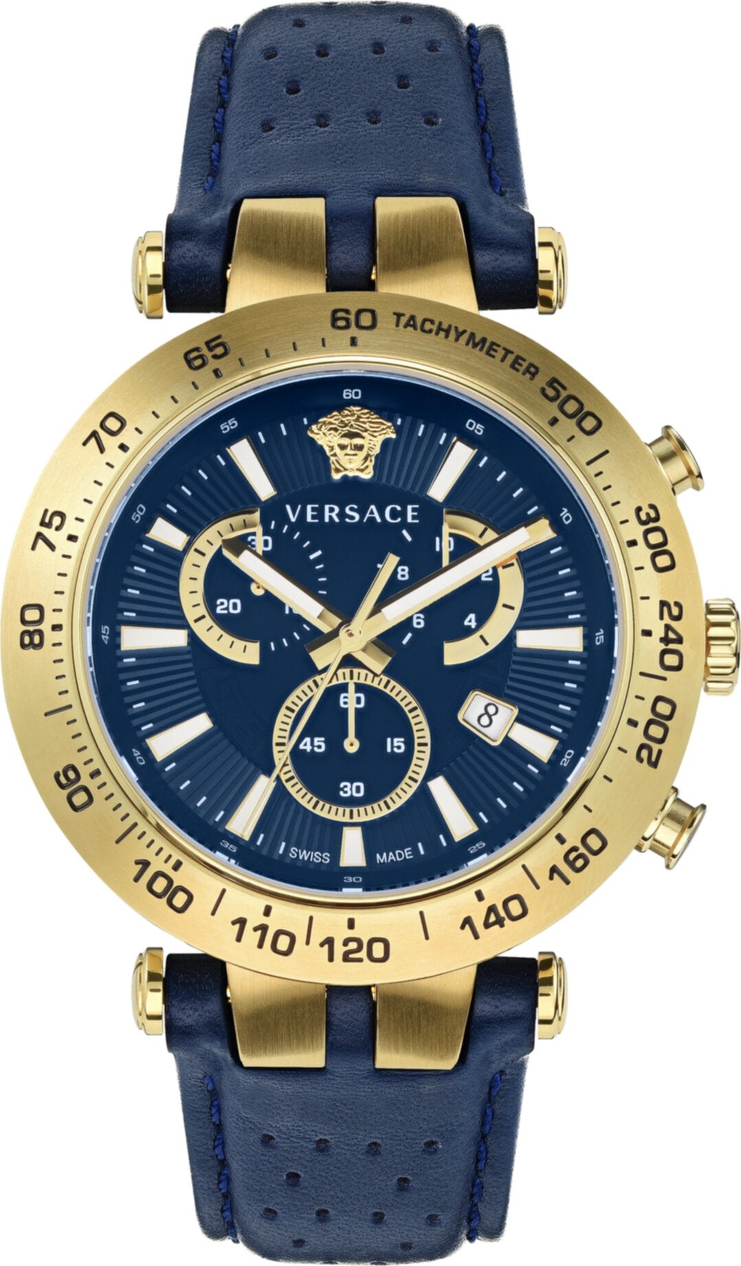 Versace Bold Chrono Leather Watch 46mm