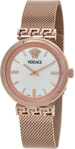 Versace Mythos Quartz Silver Dial Watch 36mm